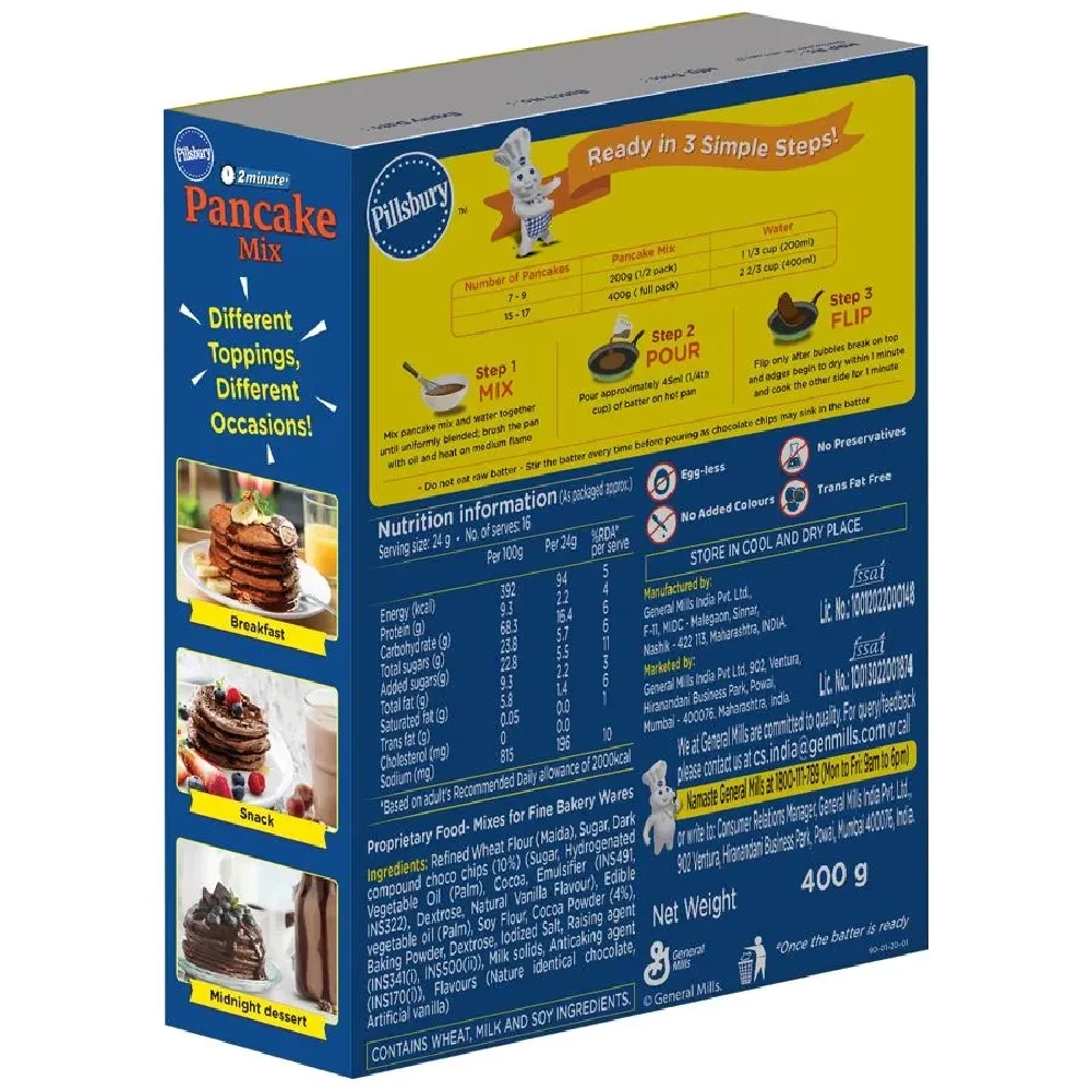 Pillsbury Pancake Mix - Choco Chips, 400 g-8.webp